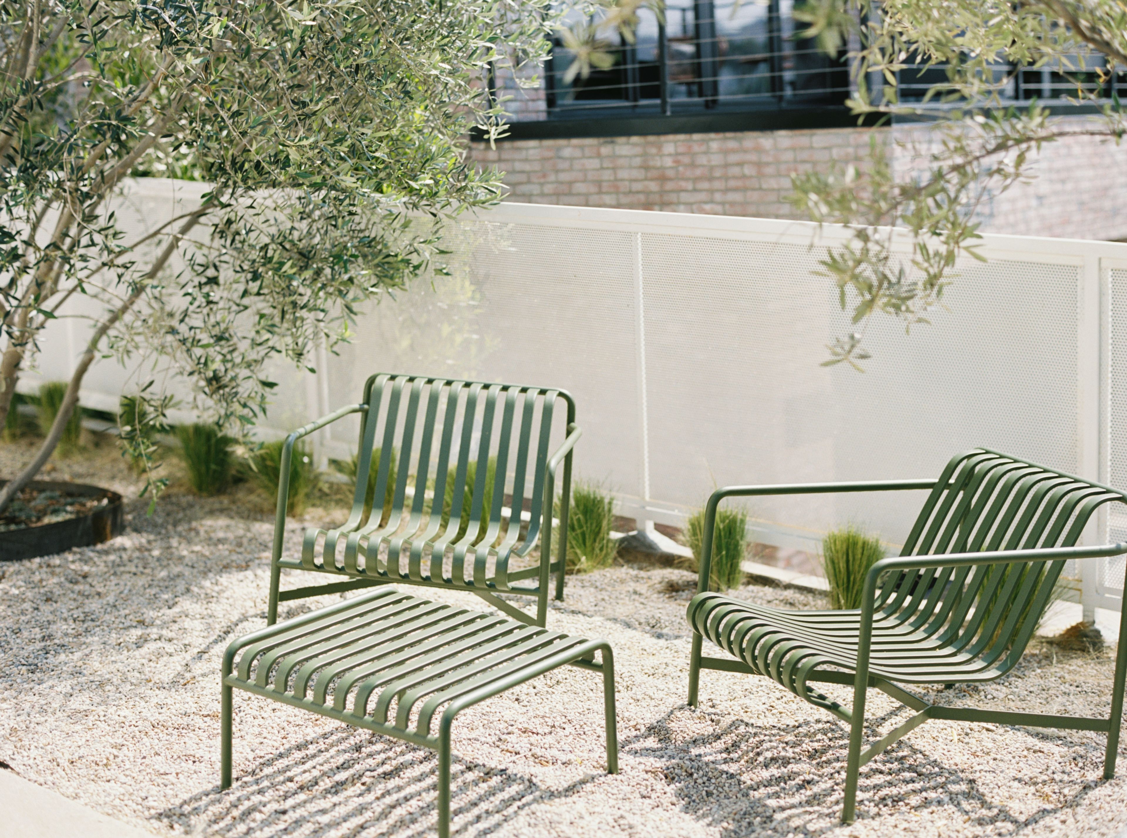 Reclaimed outdoor space with privacy screen