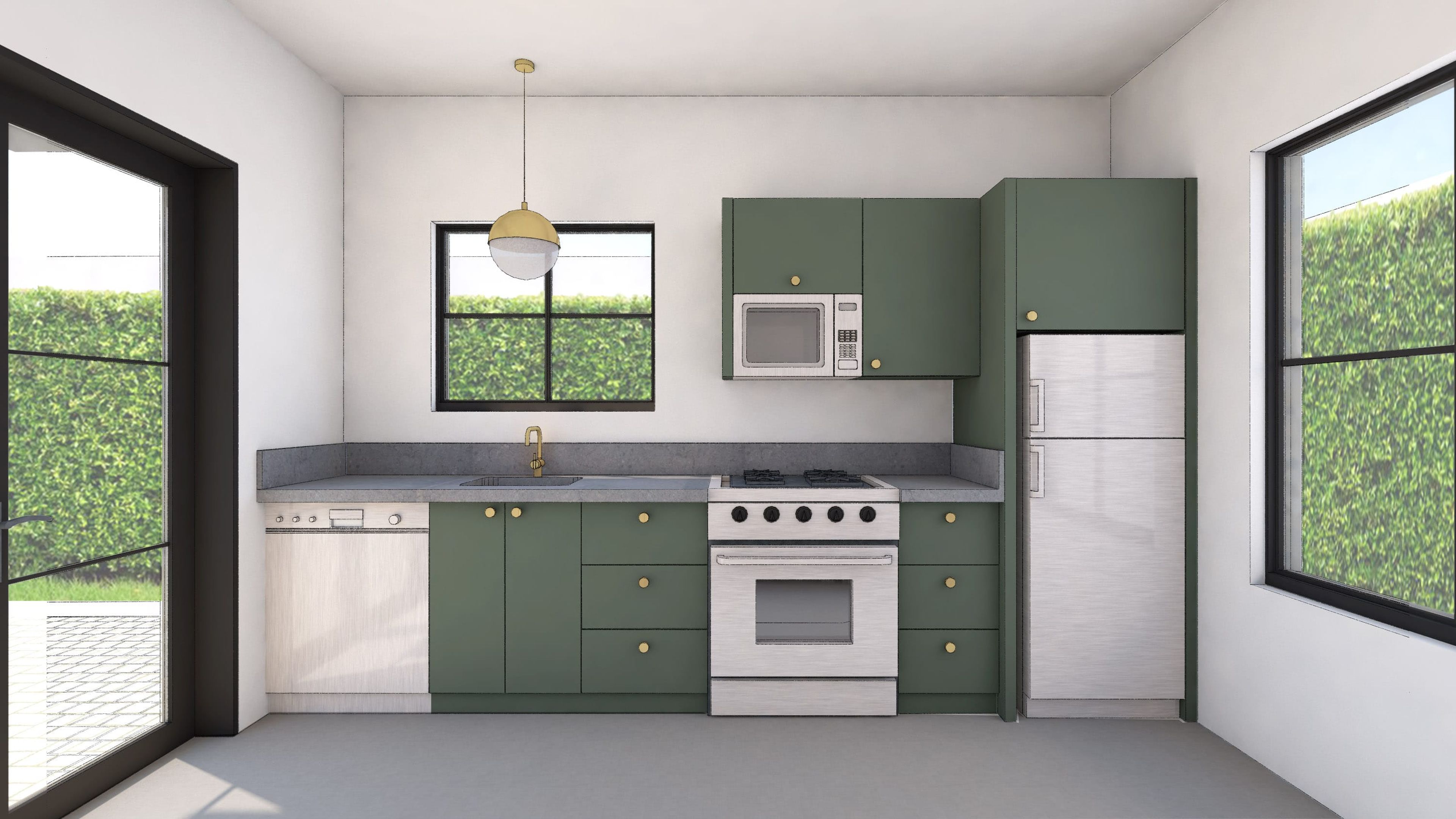 Compact ADU Kitchen
