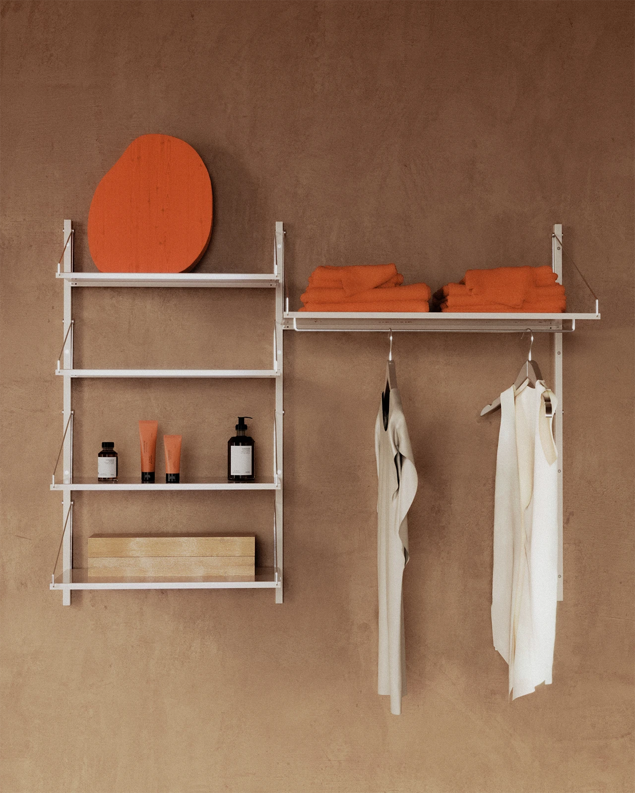 Shelf library with FRAMA care products