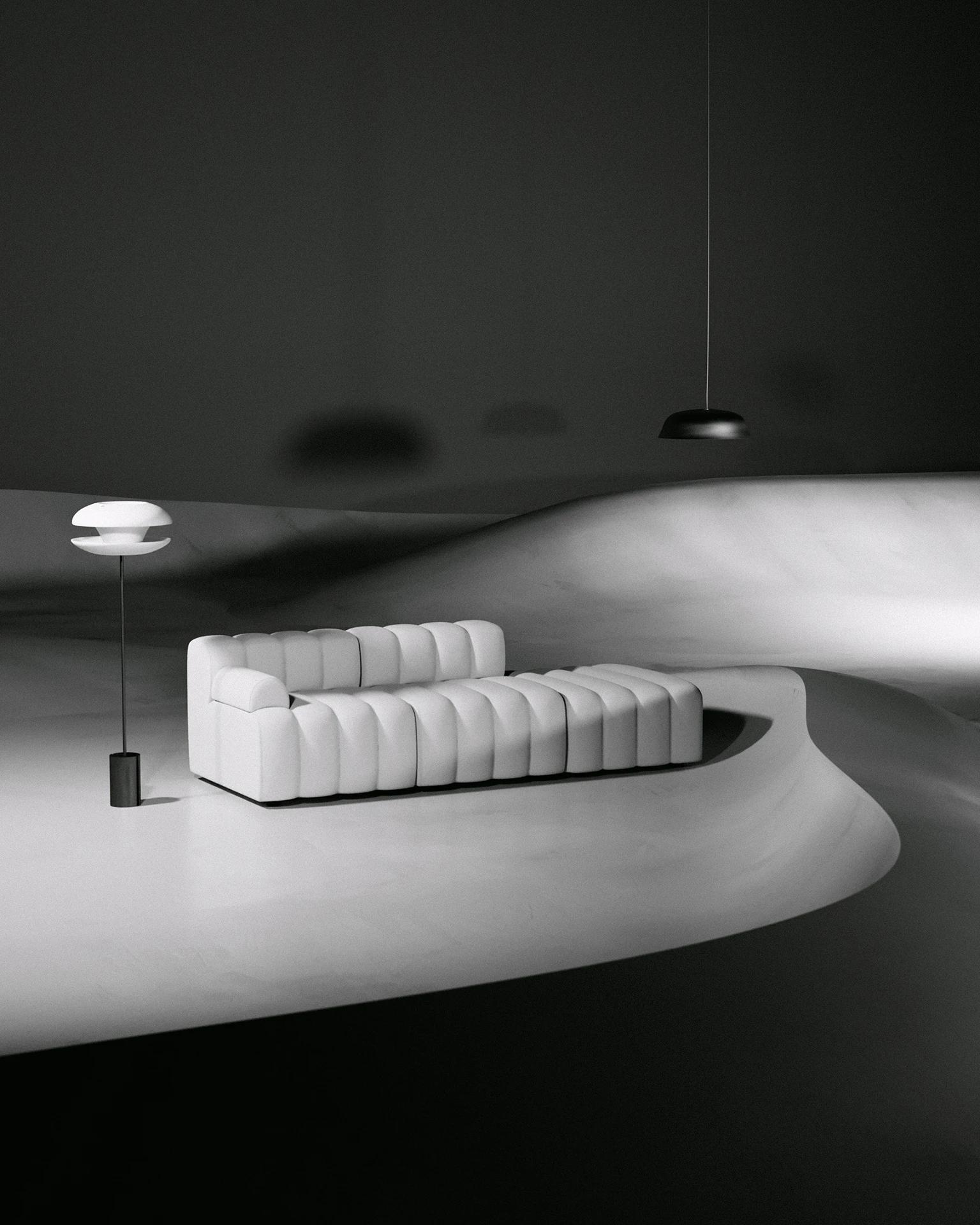 Utopia sofa and two lamps