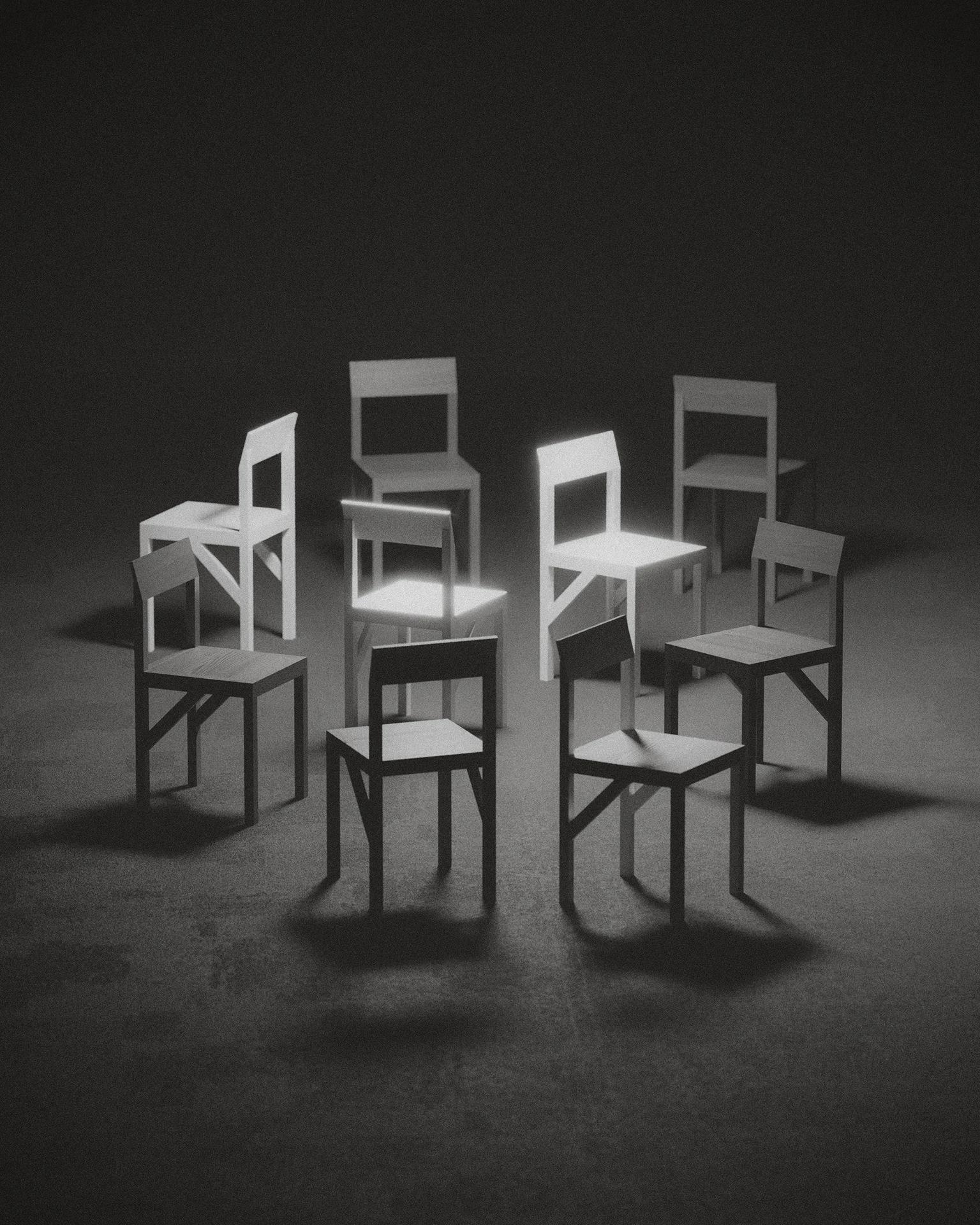 Bracket Chairs black and white