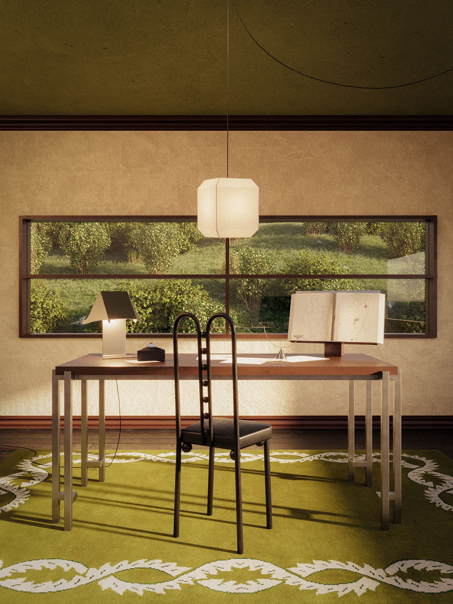 Green office scene with APOHLI objects