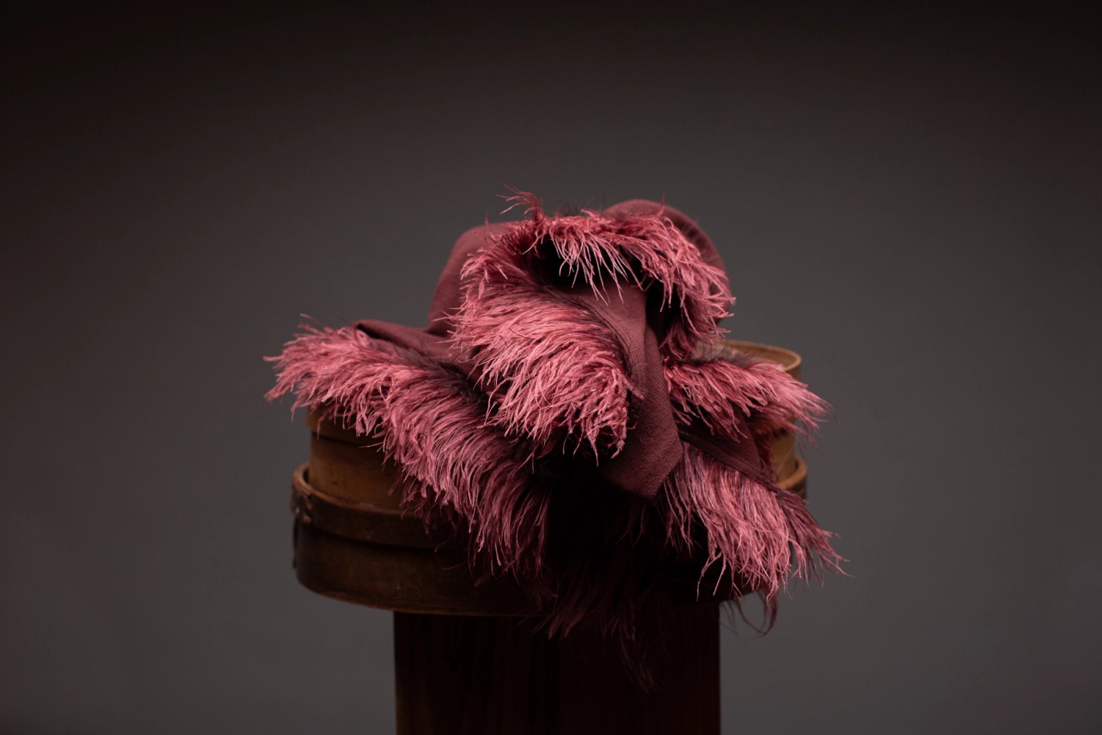 Bordeaux Cashmere & Feather Poncho