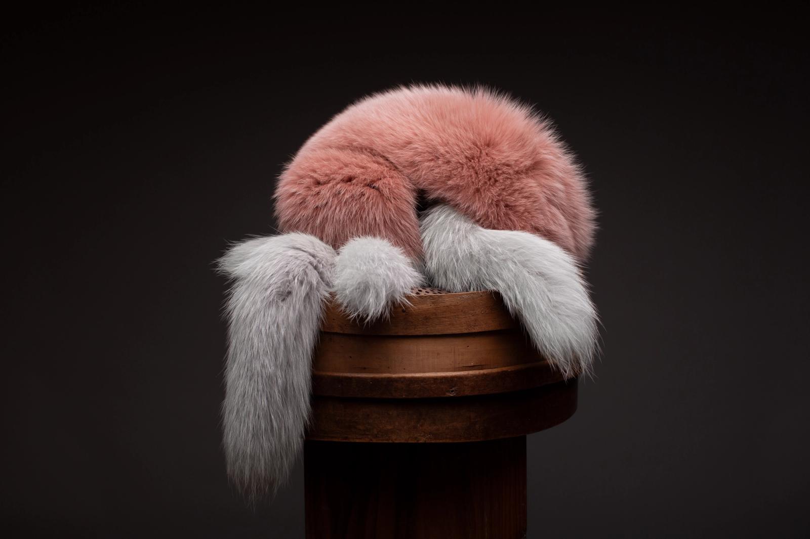 Rosé & Grey Fox Scarf