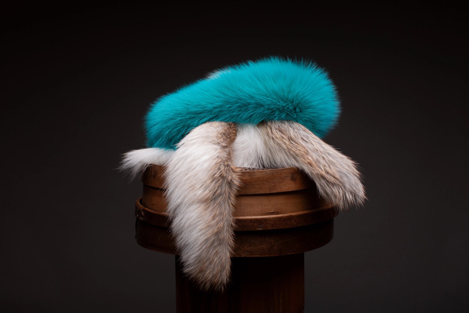 Turquoise & White Fox Scarf