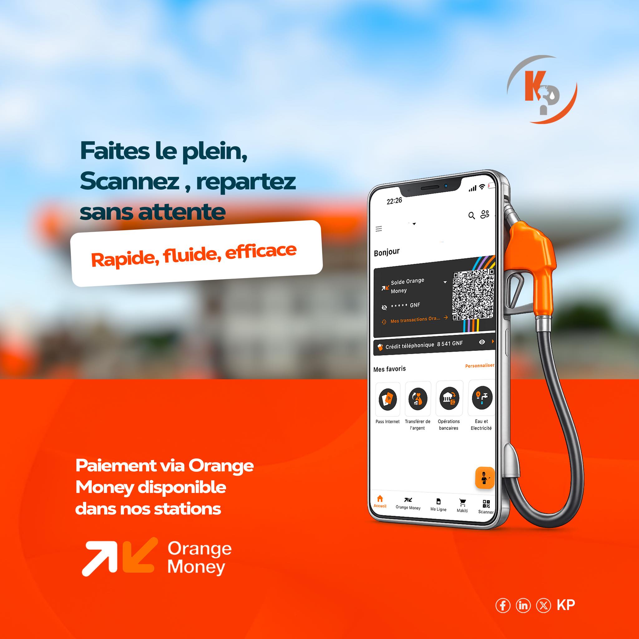 Paiment possible via Orange money