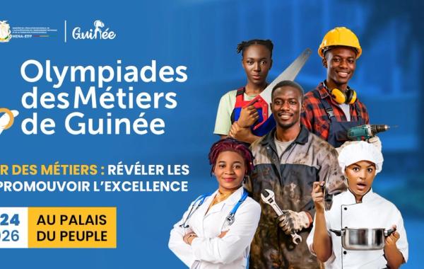 Jeunes participants aux Olympiades des Métiers 2026 au Palais du Peuple de Conakry