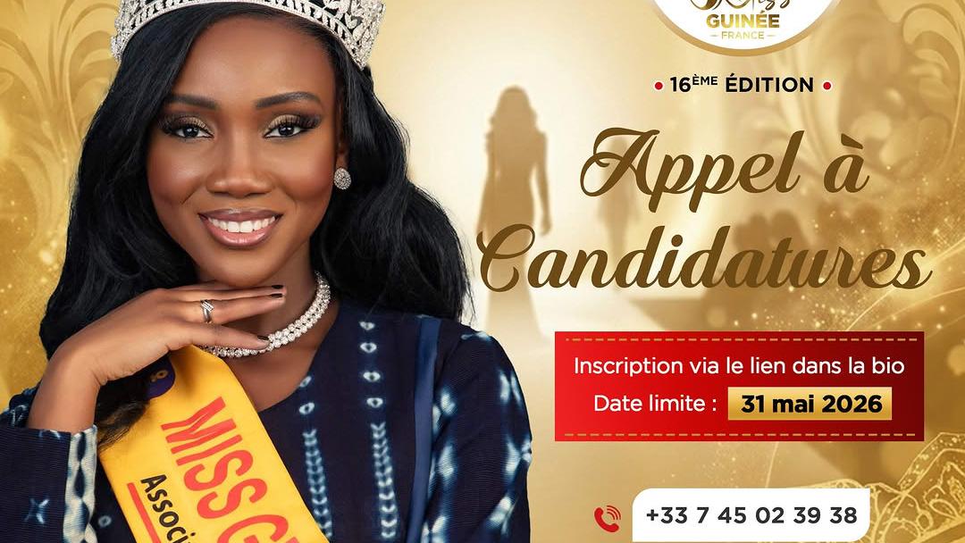 Couronne de Miss et jeunes femmes guinéennes rayonnantes lors de l'élection Miss Guinée France.
