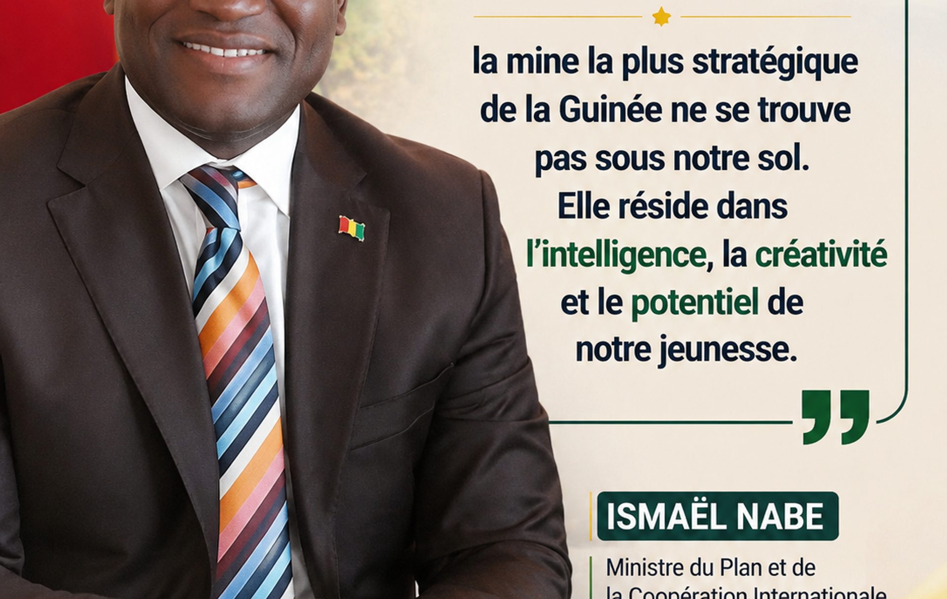 Minister Ismaël Nabé presenting the Simandou 2040 vision during the United Nations Forum in Helsinki, Finland.