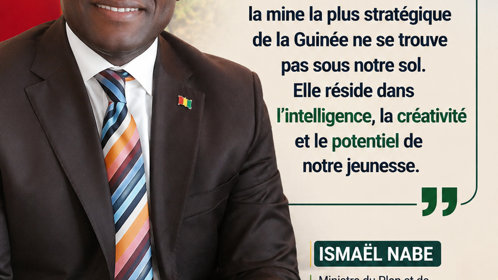 Le Ministre Ismaël Nabé représentant la vision Simandou 2040 lors du Forum des Nations Unies à Helsinki, en Finlande.