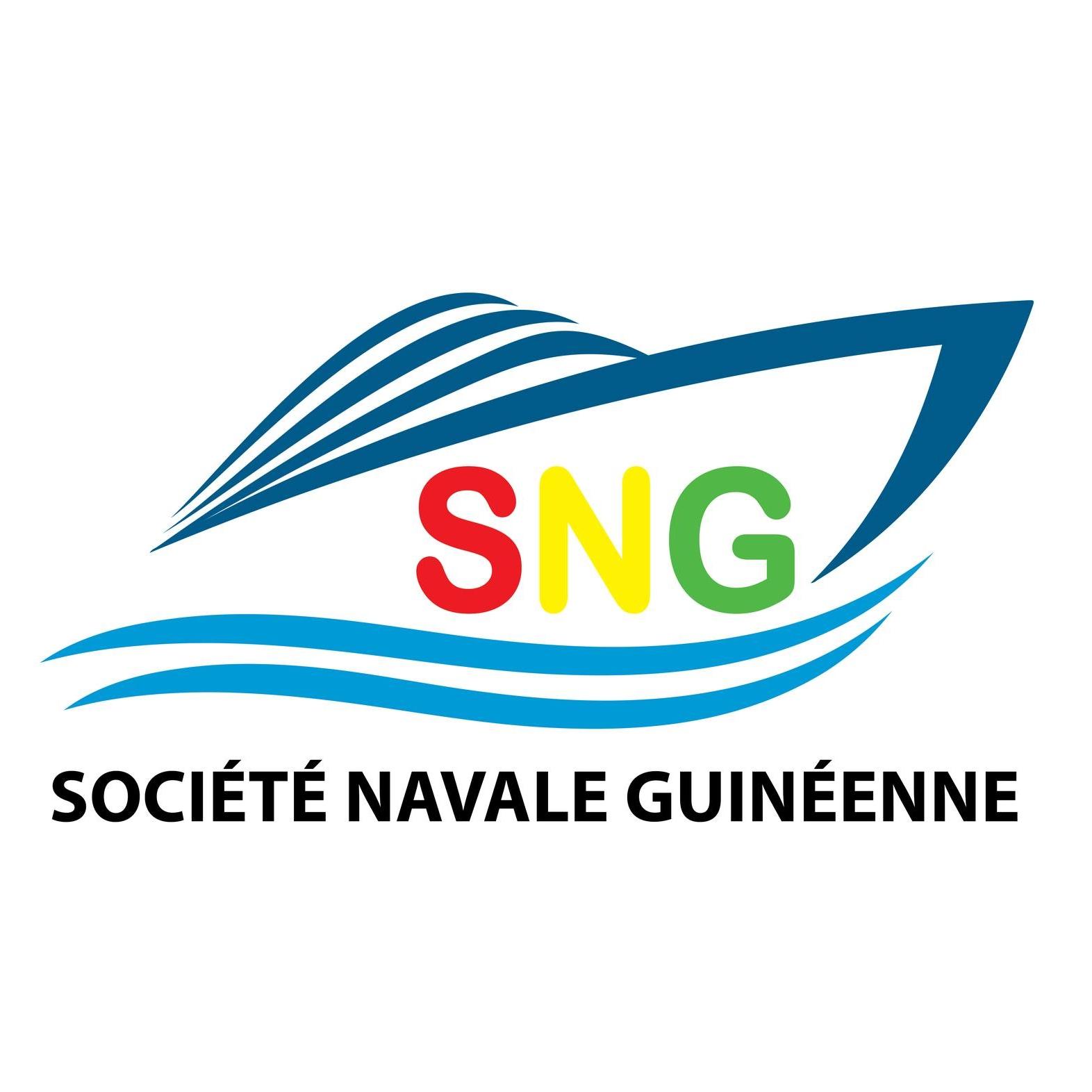 Logo officiel de la Société Navale Guinéenne (SNG), armement national de la Guinée spécialisé dans le transport maritime et la logistique portuaire.