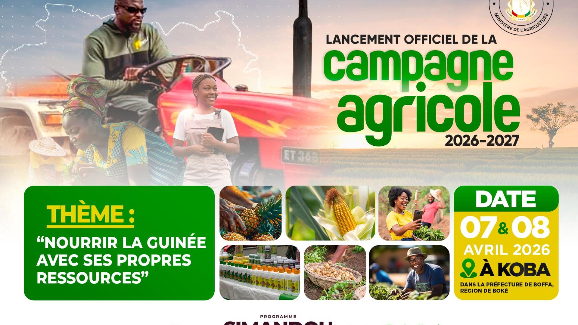 Lancement de la campagne agricole 2026-2027 à Koba en Guinée avec des acteurs du secteur agricole
