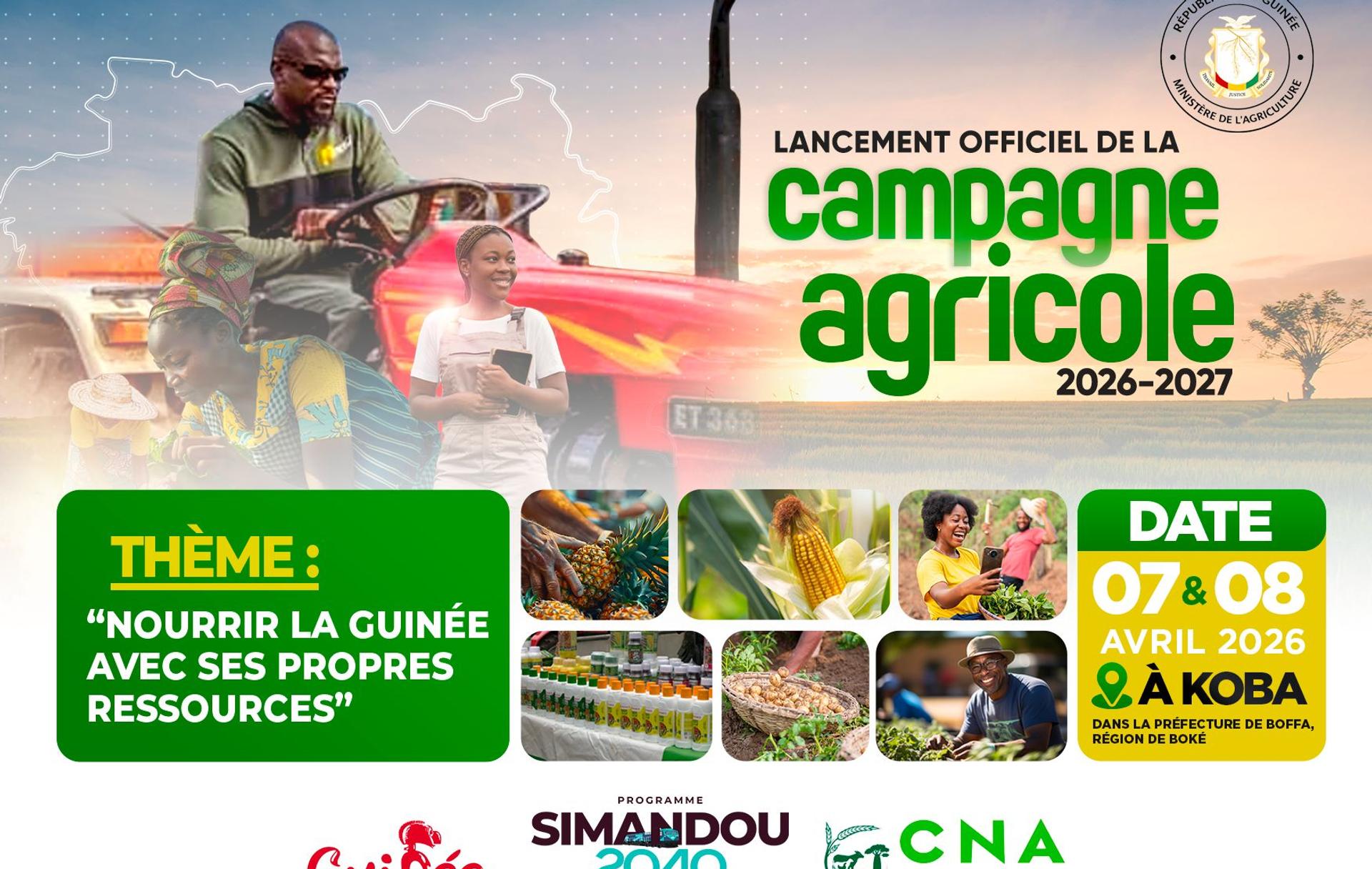 Lancement de la campagne agricole 2026-2027 à Koba en Guinée avec des acteurs du secteur agricole