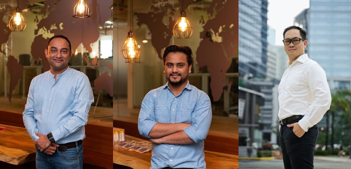 Skibre Photo CPO Sidarttha Bezbora, CTO Saurav Dwivedi and CEO Michael Oyson