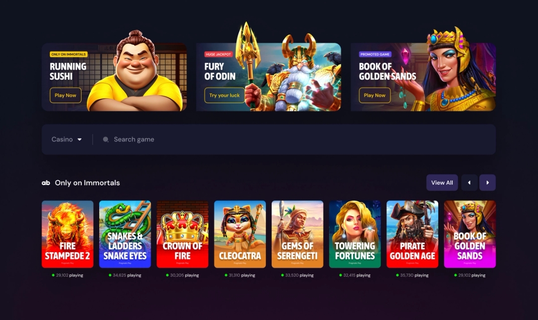 Casino Games selection