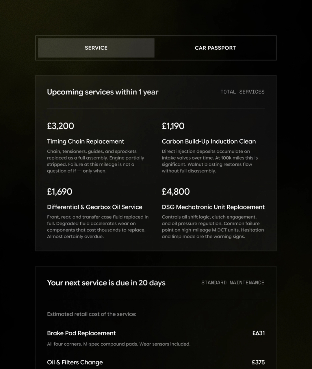 Car History ui