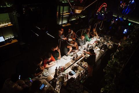 Hackers and the HackenProof team celebrating at the Hacken Cup 2018 afterparty in Kyiv
