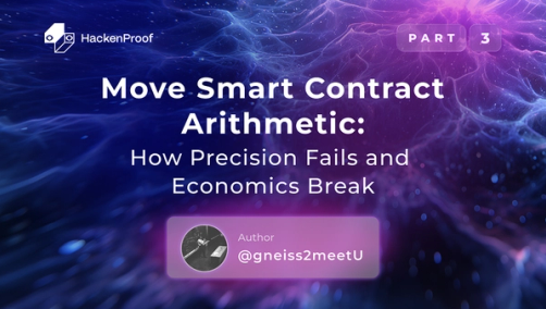 HackenProof blog cover image for Part 3 of the Move Smart Contract Security Guide, authored by @gneiss2meetU.
