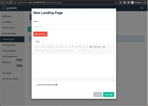 How to launch a phishing attack using Gophish
