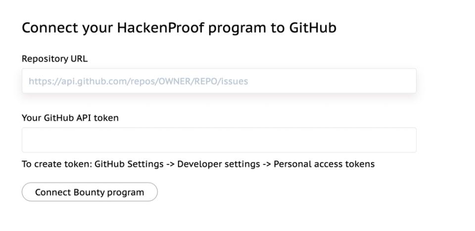 How to connect HackenProof with GitHub issue
