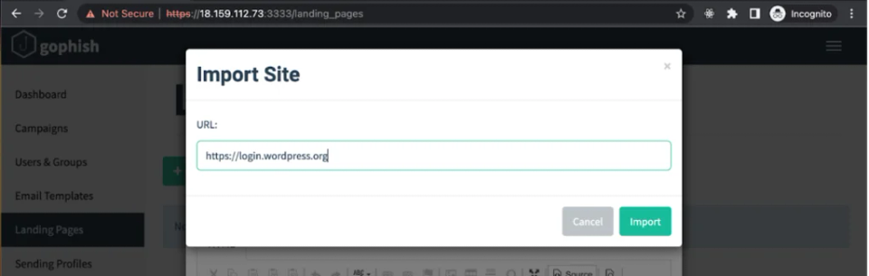 How to launch a phishing attack using Gophish