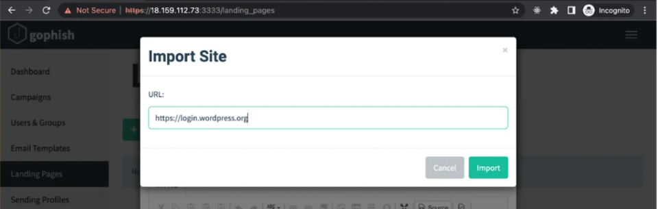 How to launch a phishing attack using Gophish
