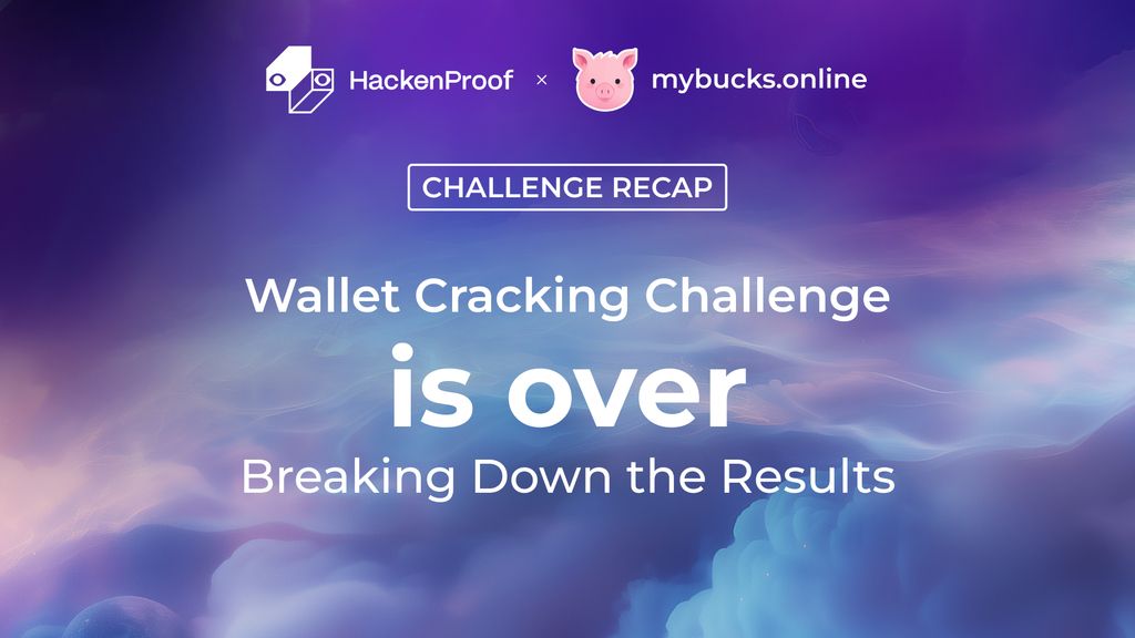 Mybucks.online Wallet Cracking Challenge recap showing wallet security testing and community participation on HackenProof