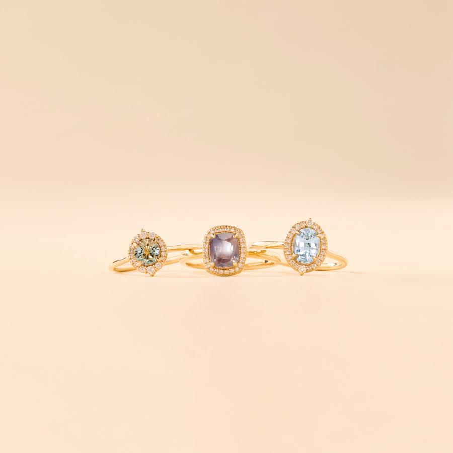 ethical + recycled gold sapphire engagement rings