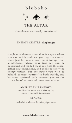 the altar cardback side