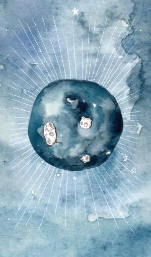 tie-dye moonchild card front side