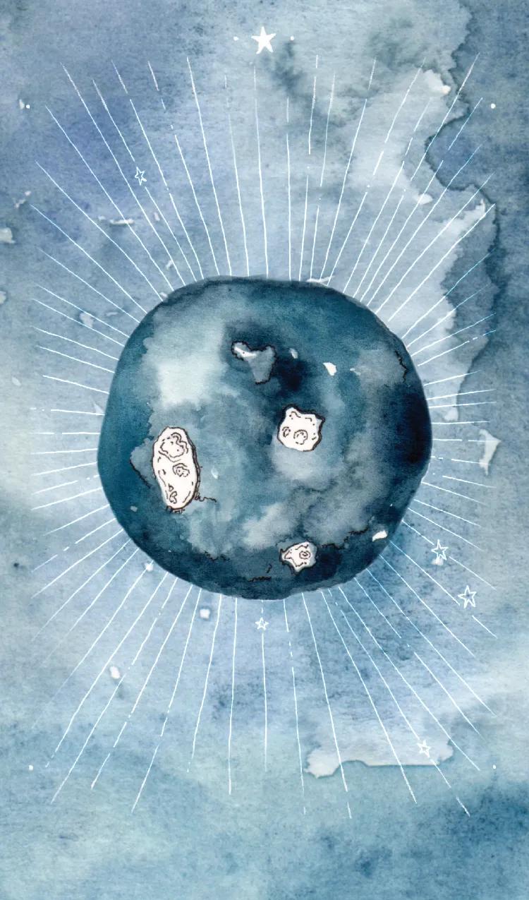 tie-dye moonchild card front side