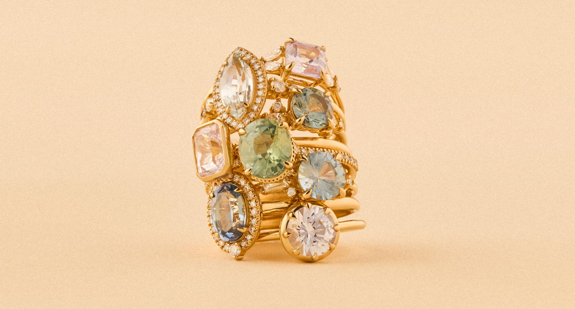ethical + recycled gold sapphire engagement rings 
