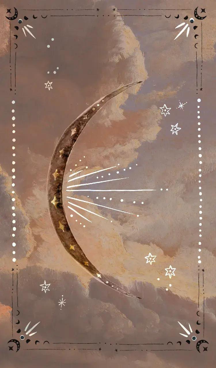 crescent moon card front side