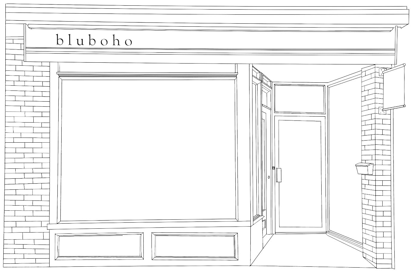 outline of Yonge St. Toronto  storefront