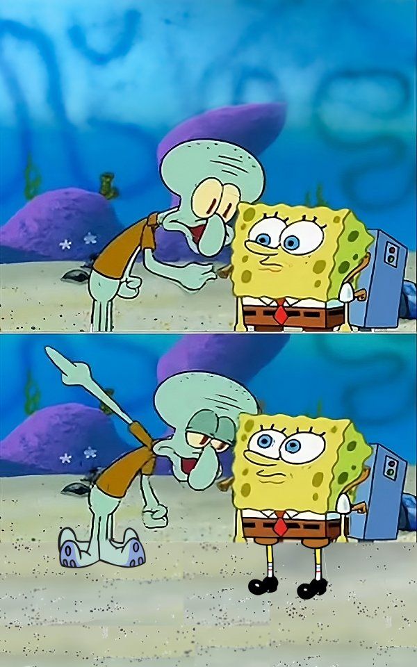 Squidward talks to SpongeBob