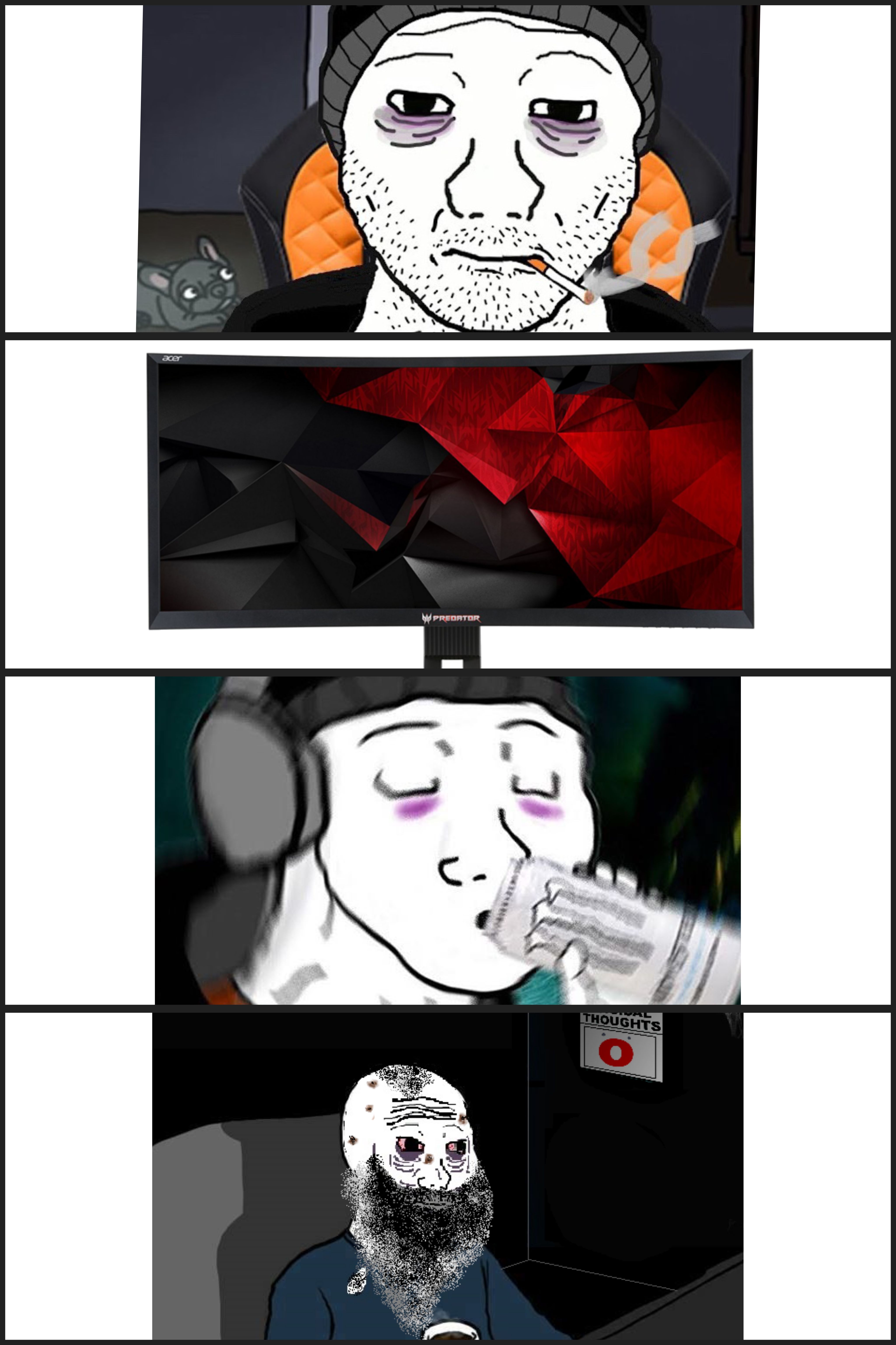 Wojak working depressed