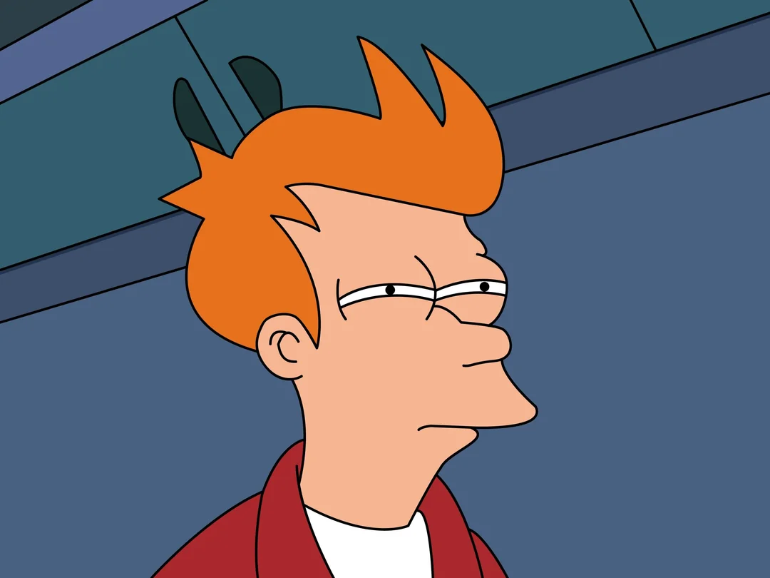 Futurama fry suspicious expression