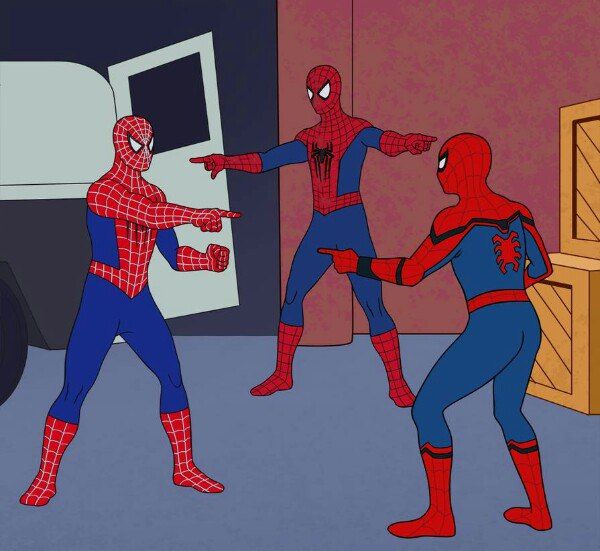 Triple Spider-Man Pointing
