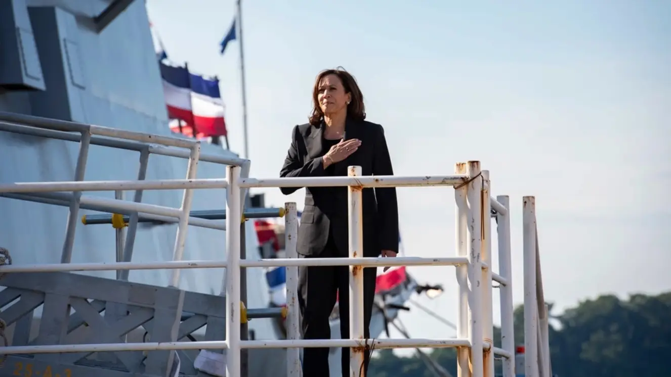 YOKOSUKA, Japan (Sept. 28, 2022) Vice President Kamala Harris boards the Arleigh Burke-class guided-missile destroyer, USS Howard (DDG 83) during her visit to Commander, Fleet Activities Yokosuka (CFAY). Questions arise about who will Kamala Harris pick for her cabinet.