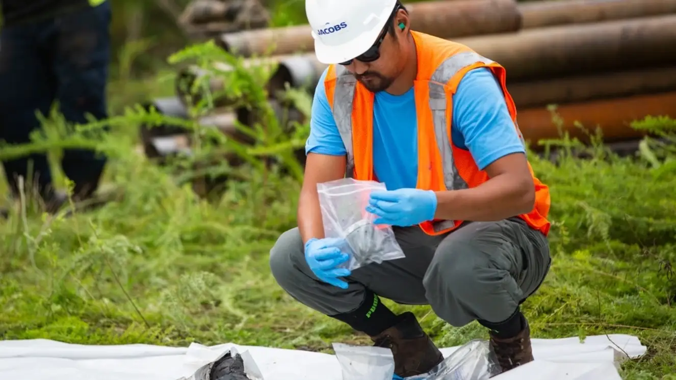 Image of a worker investigating for Veterans exposed to toxic pfas act.