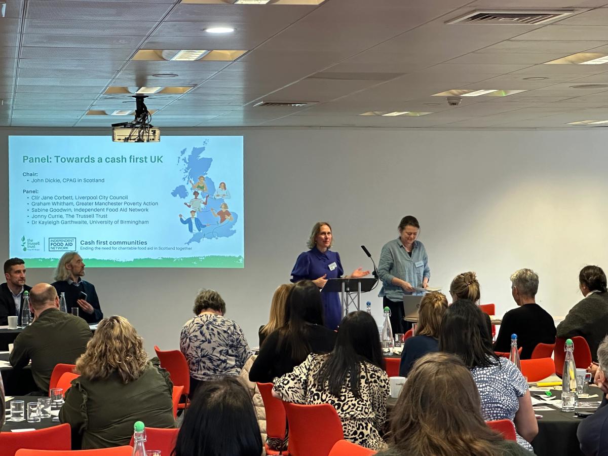 Illustration of collaboration on a cash-approach to food insecurity at conference in Glasgow 