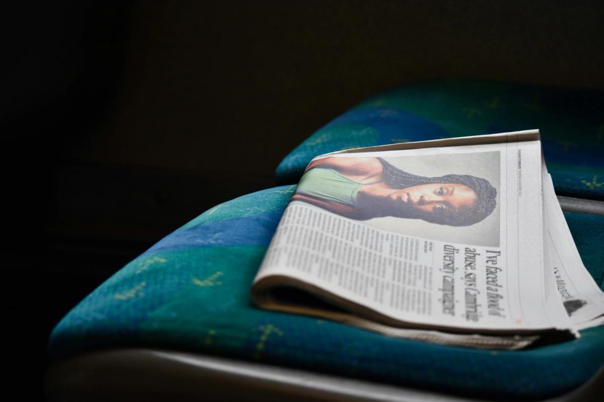 Photo of paper on bus seat