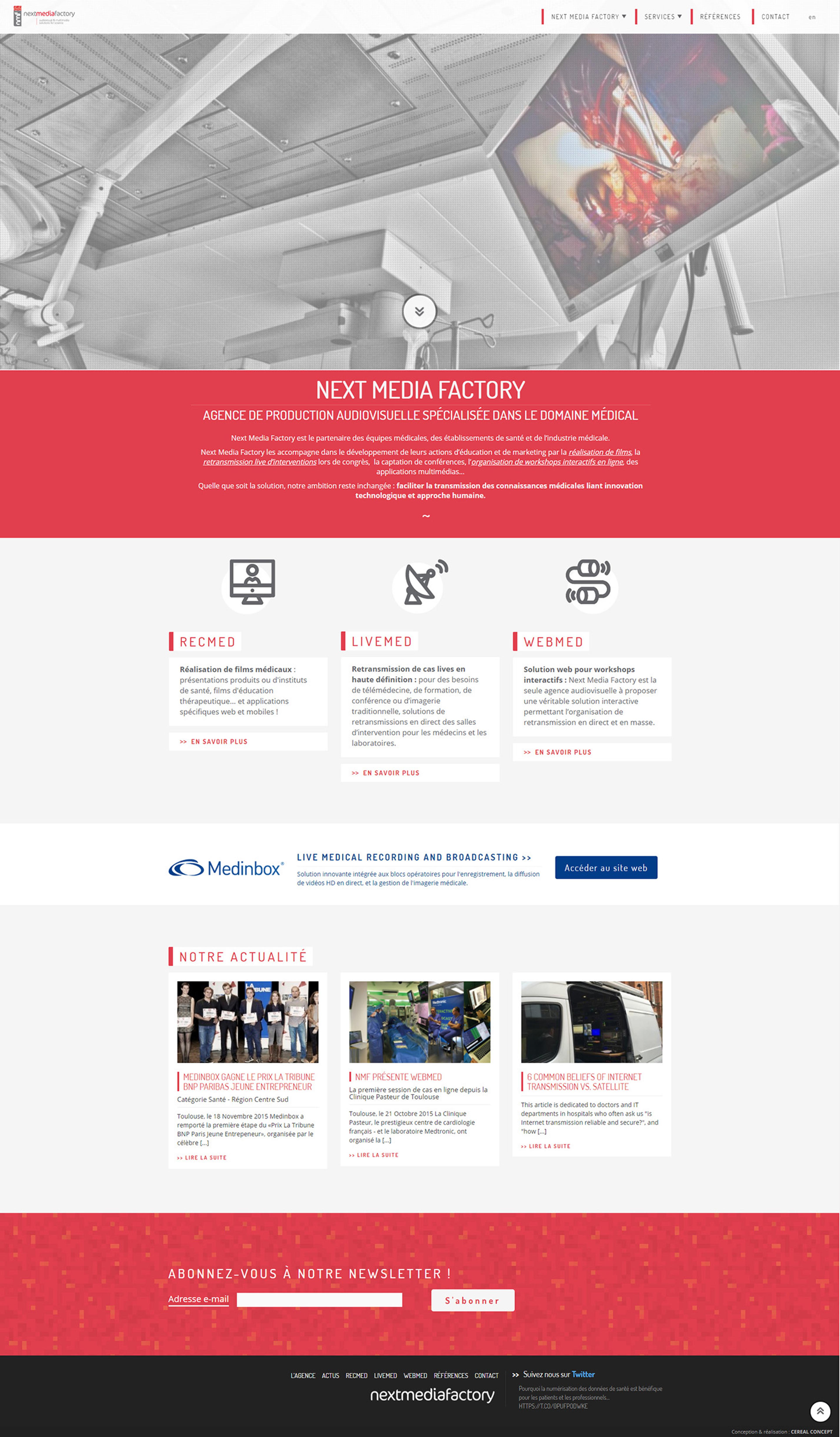 Capture du site Next Media Factory