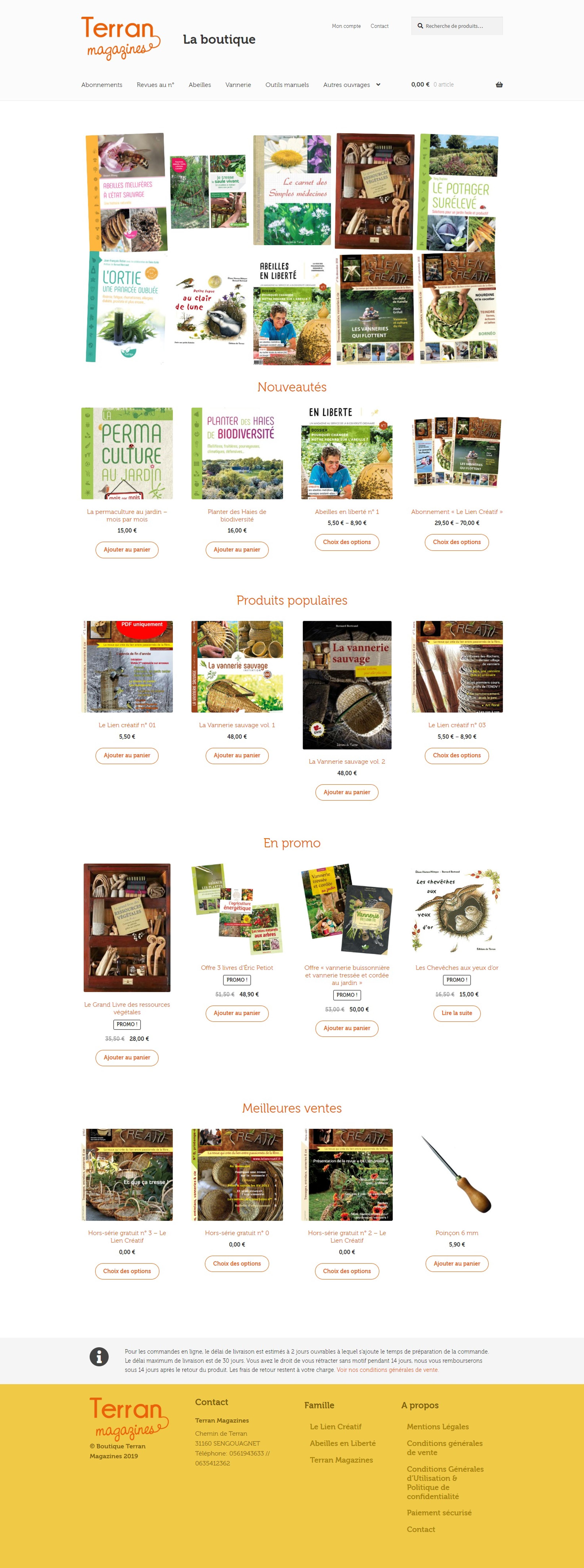 Capture du site Boutique Terran Magazines