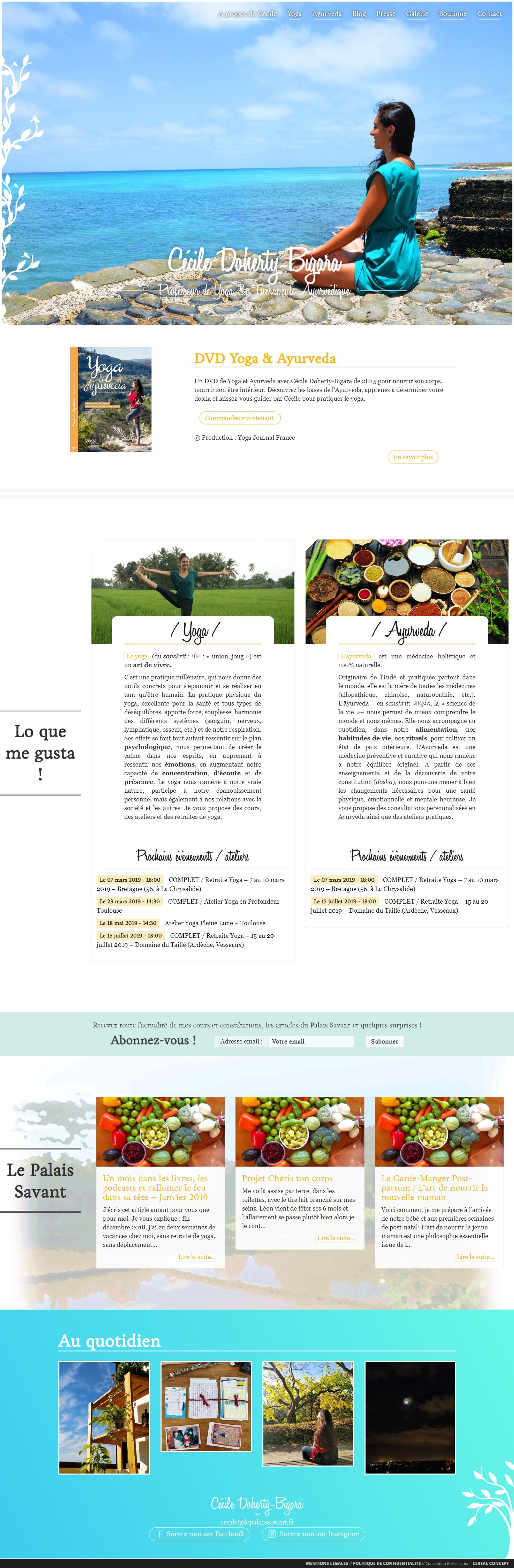 Capture du site Cécile Doherty-Bigara