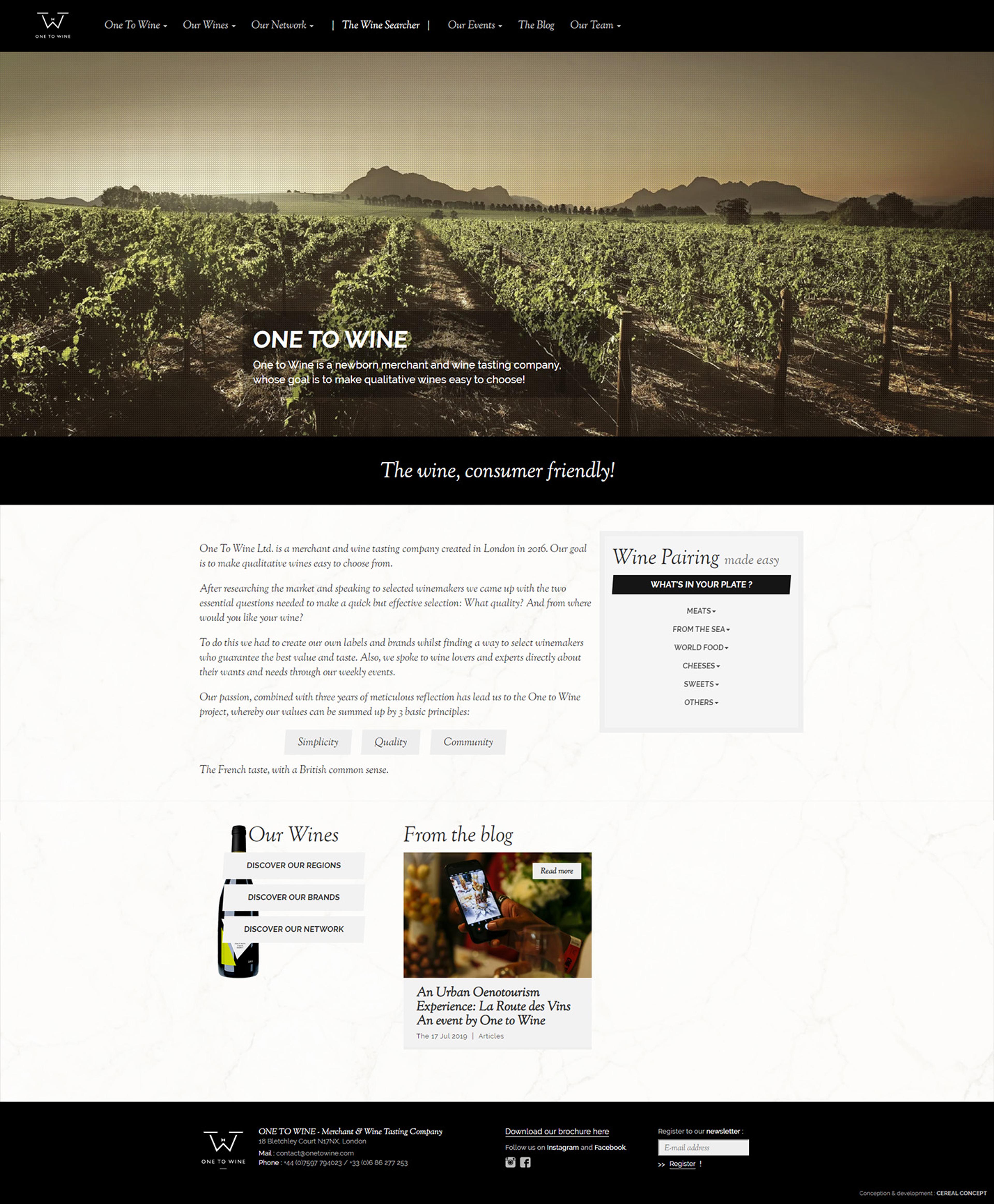 Capture du site One To Wine