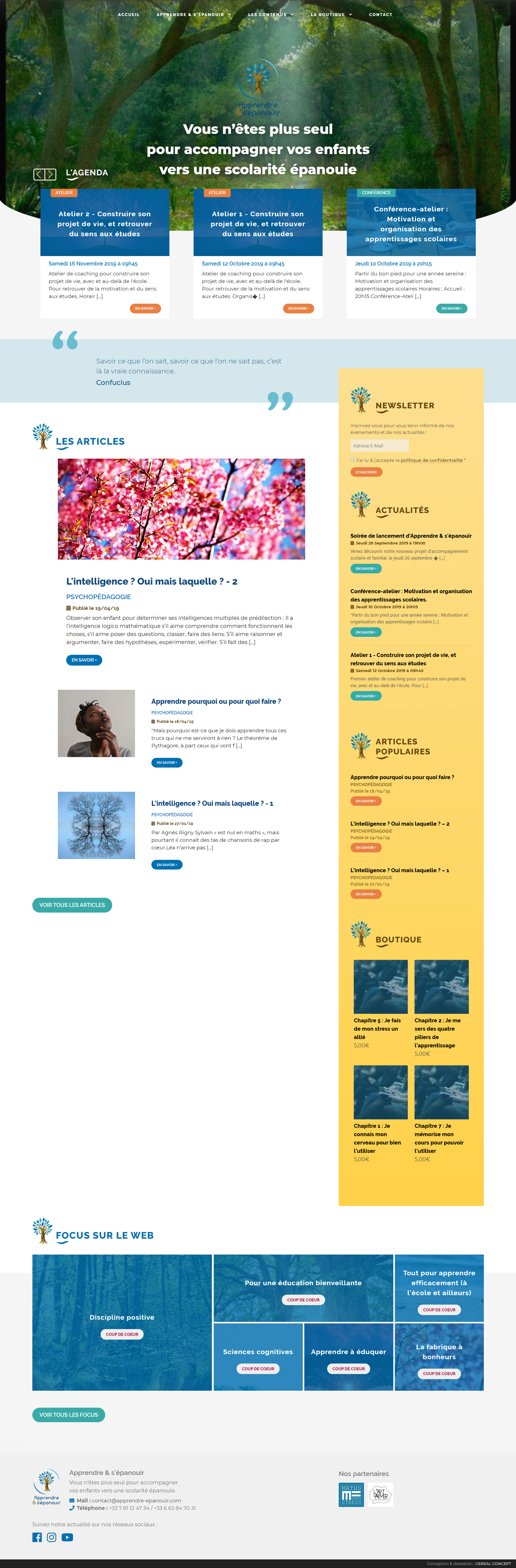 Capture du site Apprendre & s'épanouir