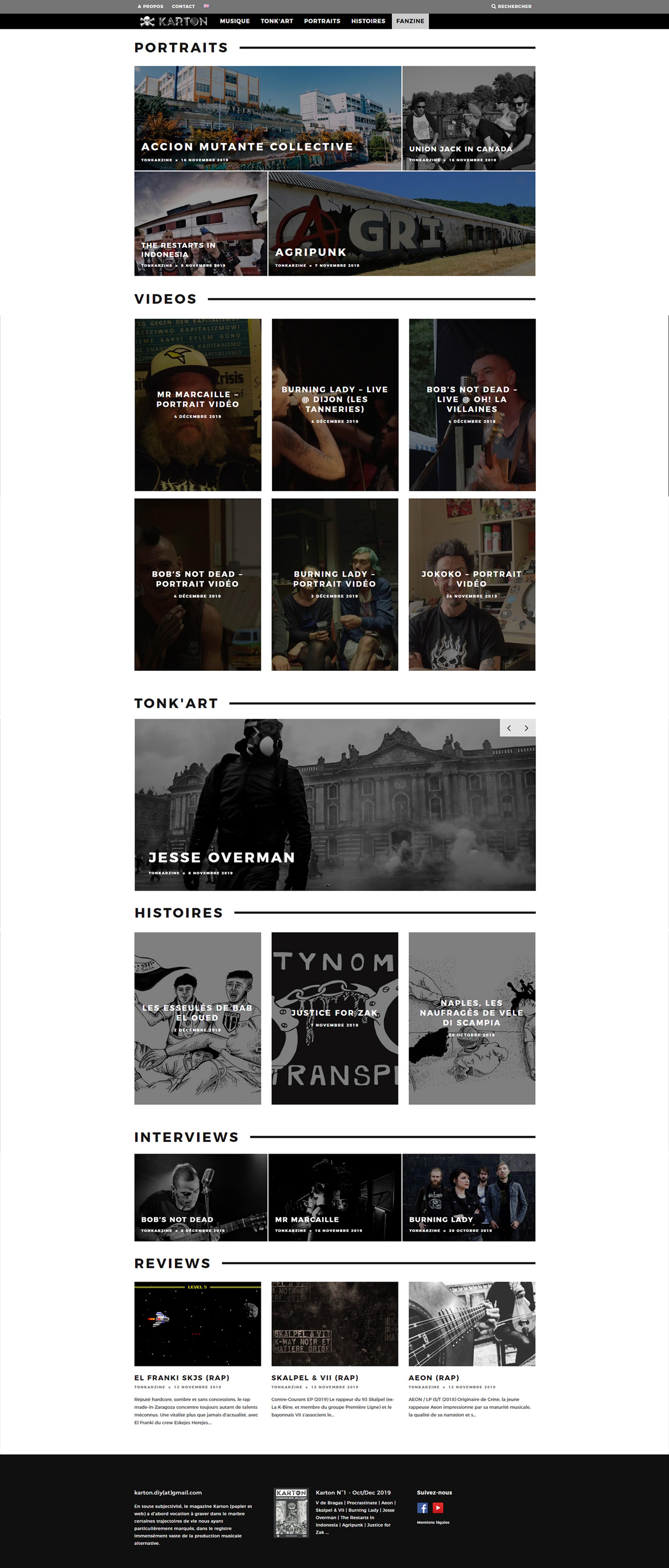 Capture du site Karton Zine