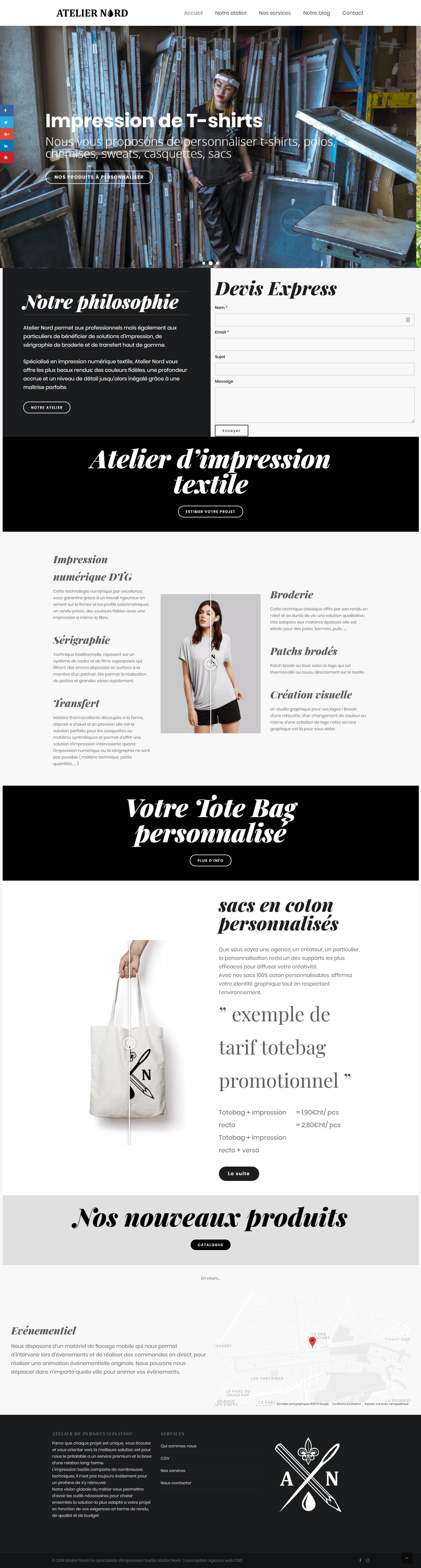 Capture du site Atelier Nord