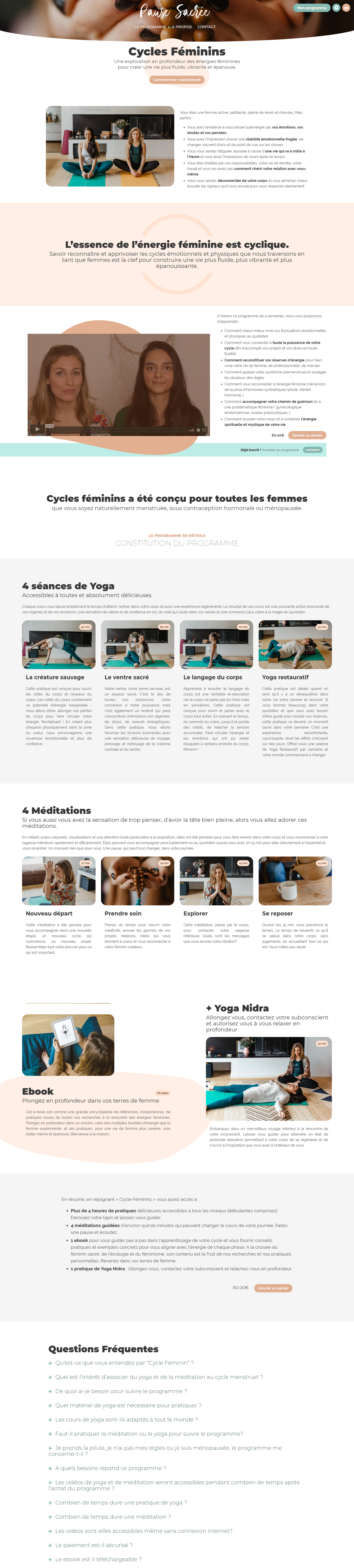 Capture du site Pause Sacrée
